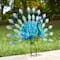 Glitzhome® 28.75" Metal Tail Spread Peacock Garden Statue with Stakes